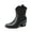 BLACK, variant on BURUDANI Women's Western Embroidered Ankle Boots Cowboy Cowgirl Low chunky Heel Round Toe Short Booties Shoes