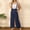 Dark Blue, variant on LEBONYARD Womens Trousers High Waisted,Ladies Fashion New Solid Color Removable Adjustable Back Pants Cotton Casual Pants Straight Elastic Waist Pants Khaki S