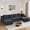 Dark Gray, variant on Aukfa 115" Cloud Sectional Sofa U Shape Modular Boneless Couch for Living Room, 2 Ottoman&Pillows, Corduroy, Black
