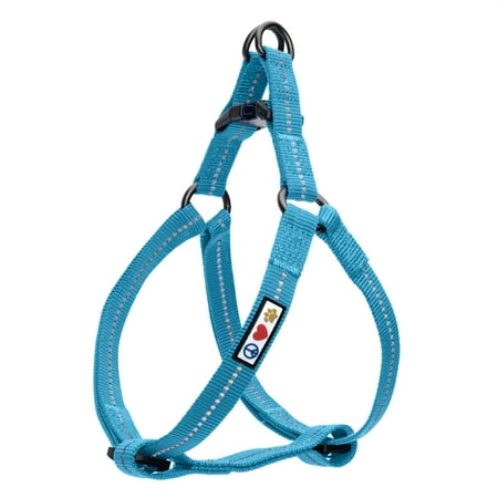UPC: 0850003242934 | Pawtitas Reflective Dog Harness Recycled – Teal – Medium (M) – Step in Dog Harness Training & Walking