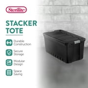 Sterilite 50 Gal Rugged Industrial Stackable Storage Tote with Lid, 6 Pack