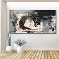 thumbnail image 5 of Large Abstract Oil Painting Black Gray Textured Painting Abstract Black Gray White Textured Wall Art Modern Living Room Wall Decor,Unstretched,Frameless,(51*102cm)20*40Inches, 5 of 5