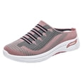 thumbnail image 3 of gzxflxpge Women Slip‑On Backless Mule Shoes Breathable Knit Mesh Casual Sneakers, Non‑Slip Light Weight Weaving Walking Footwear for Daily Wear Pink 5.5（CN-36）, 3 of 7