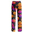 thumbnail image 5 of Halloween Pajama Pants for Women Cute Patterned Jogger Cinch Bottom Casual Wide Leg Sweat Pants with Pockets, 5 of 6