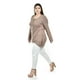 thumbnail image 2 of Blusa con detalles bordados Roman Fashion /Tallas Extras, 1-205N (Cafe) cafe 38, 2 of 5