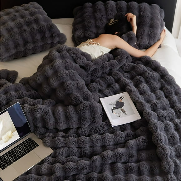 Blanket Imitation Rabbit Blanket Velvet Blanket Double Thick Nap Blanket Sofa Cover Blanket Pressure Blanket Long Blanket Warmest Blanket in The World