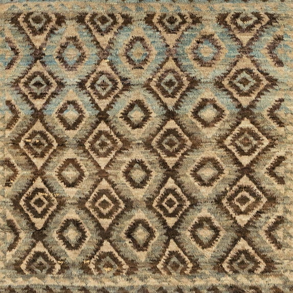 Ahgly Company Machine Washable Indoor Square Abstract Red Brown Area Rugs, 3' Square