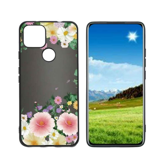 Compatible with Google Pixel 5A 5G Phone Case, Floral-Flowers-Cute70 Case Men Women, Flexible Silicone Shockproof Case for Google Pixel 5A 5G