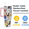 thumbnail image 3 of 40 oz Dog Stainless Steel Tumbler with Handle Straw & Lid Dog Lover Cute Dog Tumbler Cup Travel Coffee Mug Dog Gifts for Women Girl, 3 of 4