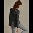 thumbnail image 4 of Camisetas Deportivas de Larga para Mujer, con Protección Solar UPF 50+, para Correr, Gimnasio, Secado Rápido Negro L, 4 of 7