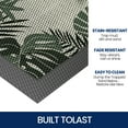 thumbnail image 3 of PABUBE Outdoor Doormat, Heavy Duty Non-Slip Summer Tropical Leaves Plant Welcome Mat, Low Pile & Dirt Trapper Front Door Mat Outside, Olive Green Patio Outdoor Mat for Front Doors, 24" x 36", 3 of 9