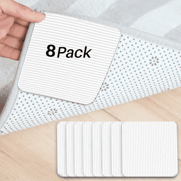 VIIWII Non Slip Rug Gripper Pad for Area Rugs 8Pcs Carpet Tape for Hardwood Floors and Tile