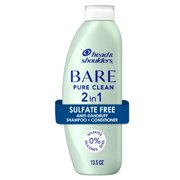 Head and Shoulders Bare Pure Clean 2in1 Dandruff Shampoo and Conditioner, 13.5 FL OZ - 5 Pack