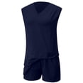 thumbnail image 4 of MAIHAN Women Vacation Outfits Summer Outfits Cute Clothes Short Sleeve Top and Shorts Trendy 2 Piece Summer Shorts Set Plus Size Travel Outfits for Women, 4 of 5