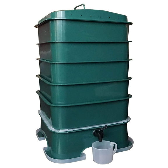 Drevy Plus 5-Tray Worm Compost Bin – Easy Setup and Sustainable Design