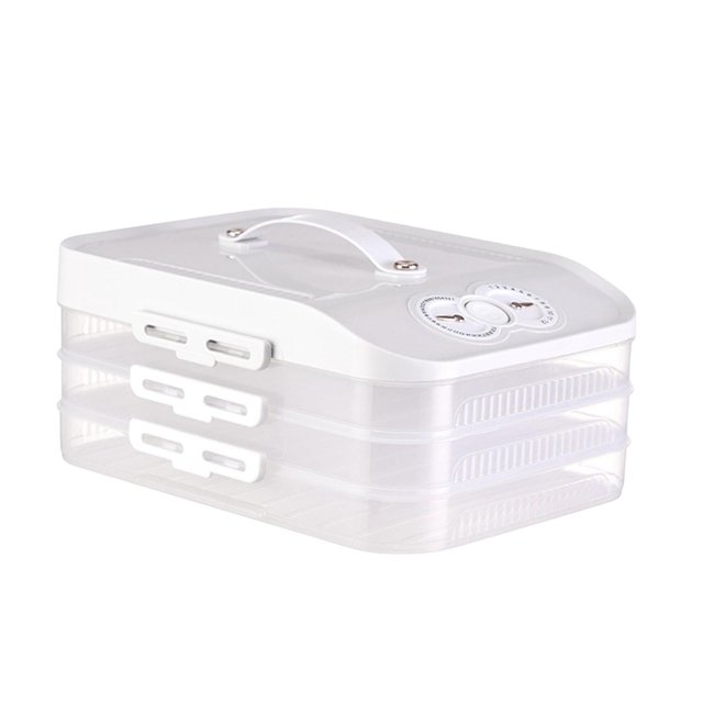 Caja de bolas de hervida congelada Bandeja organizadora de alimentos Caja de almacenamiento de bolas de hervida para comedor Restaurante Blanco perfecl Contenedores de almacenamiento de bolas de masa hervida