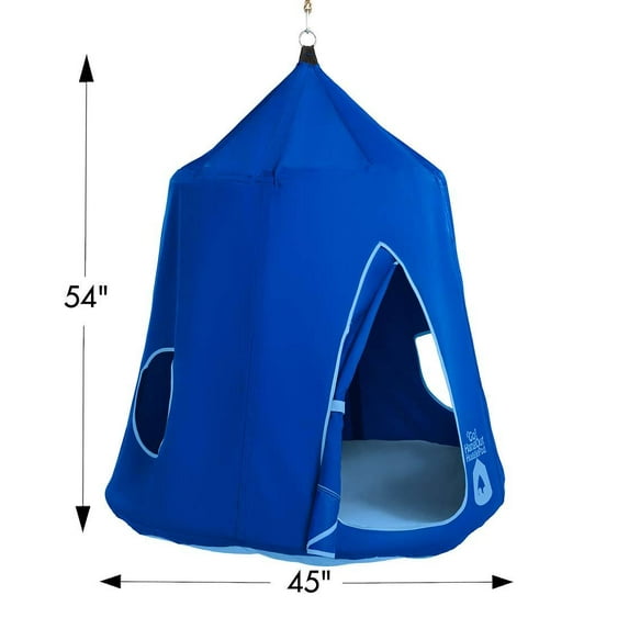 Go! HangOut HugglePod: Kids Portable Hanging Chair w/ LED Lights, Blue
