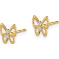 thumbnail image 2 of 14K Yellow Gold Madi K Butterfly Cz Stud Earrings Made In Vietnam gk1048, 2 of 5