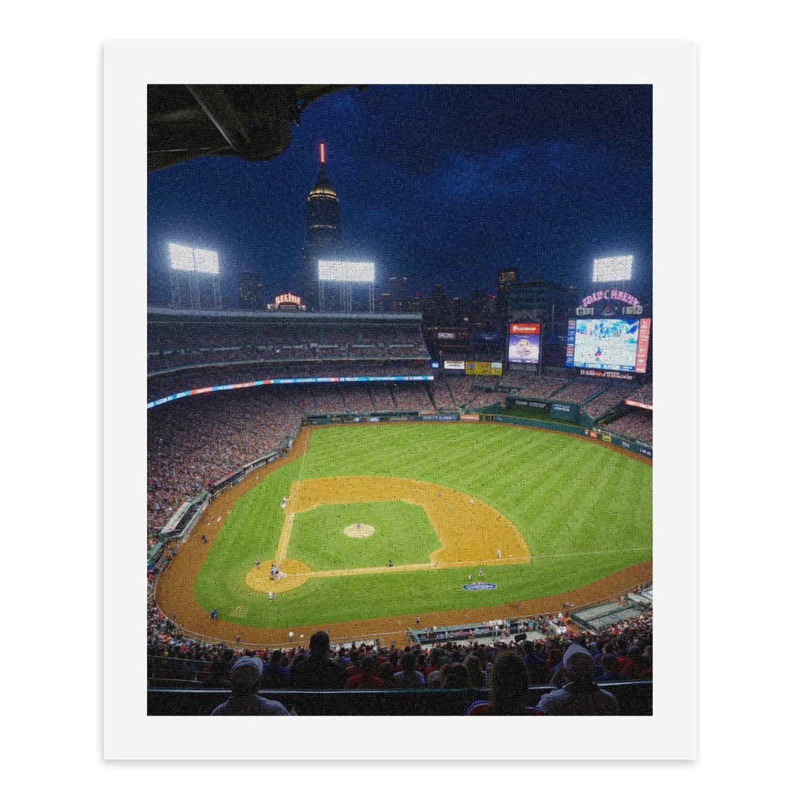 Paint by Numbers Kit for Adults, Baseball Game Night City Lights Paint by Numbers, Easy Paint by Numbers Kit for Adults Beginner, DIY Adult Paint by Number Kits on Canvas, Home Decor