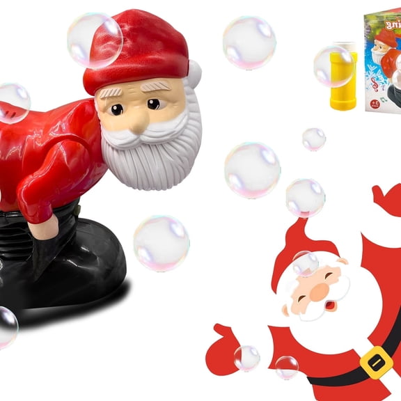 Santa Bubble Blower Musical Santa Bubble Blower Machine with Flashing Lights Automatic Santa Claus Bubble Maker Toys for Kids Boys Teens