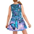 thumbnail image 2 of FOR U DESIGNS Bling Butterfly Sleeveless Beach Dress for Kids Teens Girl Fashion Knee Length Princess Dresses Casual Crewneck Tank Playwears Size 13-14 Years, 2 of 6