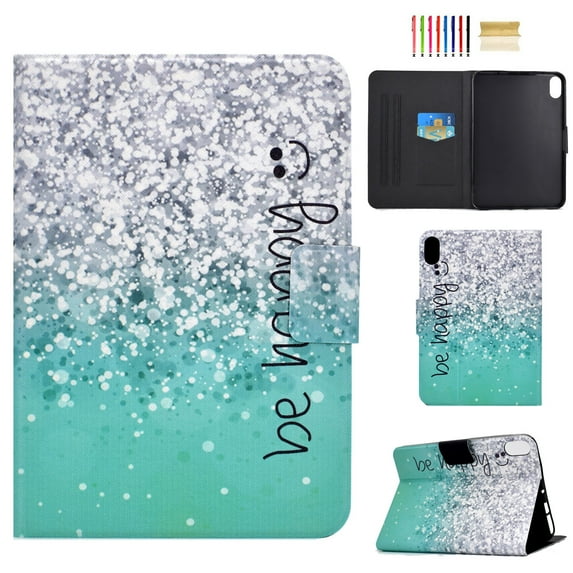 Feishell Fit for Apple iPad 10th Generation 10.9 inch 2022 Smart Case Support Auto Sleep Wake,Ultra Thin Pattern PU Leather Shockproof Folio Flip Stand Card Slots Protective Cover,Be Happy