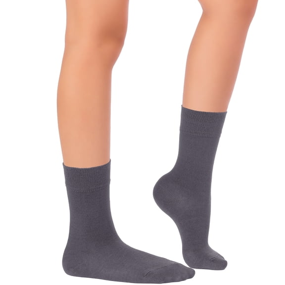 HUGH UGOLI Kids School Uniform Bamboo Dress Socks, 5 Pairs, 3-5 Years, Gray