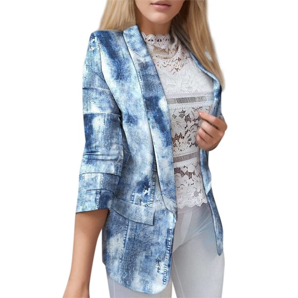 Gibobby Blazer de mujer Traje de Trabajo Informal de Manga Larga para Oficina Blazer De Color Liso Negocio Ajustado(BU1,G)