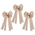 thumbnail image 1 of 3PCS Christmas Tree Top Ornament Pendant Big Bow Christmas Tree Pendant Cloth Ribbon, 1 of 6