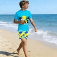 thumbnail image 2 of Cethrio Boys' Rash Guard Swimsuits Size 8, Short Sleeve Surfing 2 Piece Vacation Kids' Swimwear Bathing Suit Multicolor Size 8, 2 of 8