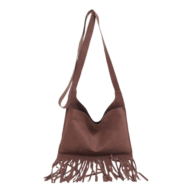 Small Square Handbag for Women, Tassel Shoulder Crossbody Bag, Lightweight Polyester Versatile Daily Purse