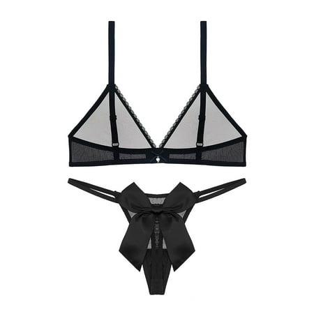 

Varsbaby Women s Unlined Wirefree Bra and Sexy G-Strings with Bow