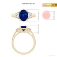 thumbnail image 5 of ANGARA Lab Grown 2 Ct 3 Stone Blue Sapphire & Lab Diamond Ring for Women in 14K Yellow Gold (Size-9x7mm) | September Birthstone, Anniversary, Jewelry Gift for Women | Lab-Grown Blue Sapphire Ring, 5 of 7