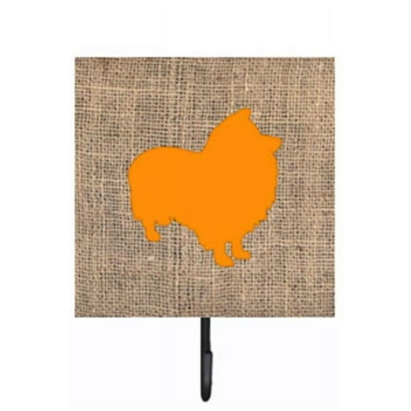 Carolines Treasures BB1080-BL-OR-SH4 Sheltie Burlap And Orange Leash Or Key Holder