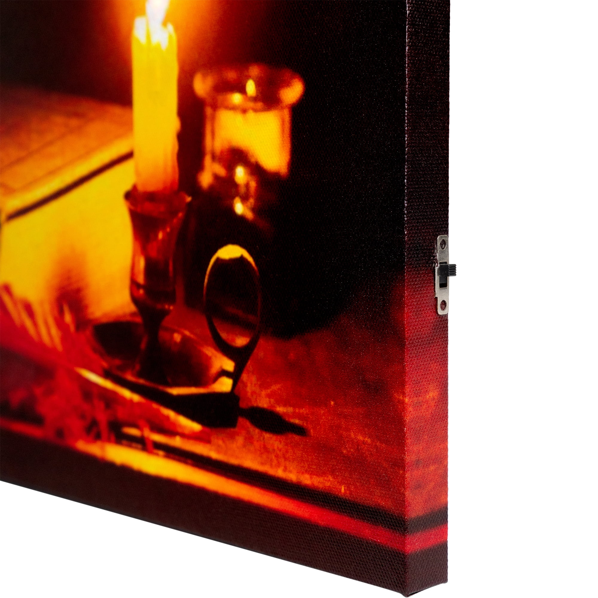 LED Lighted Antique Candle and Skull Halloween Canvas Wall Art 12" x 15.75"
