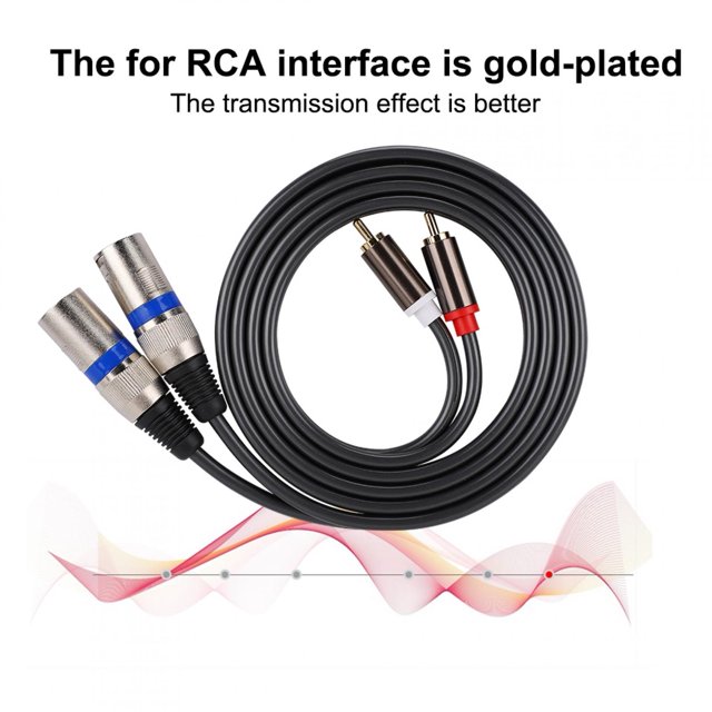 Cable r c a a xlr, cable de conexión de 1,5 m conector de cable de audio r c a macho a xlr macho cable adaptador de audio línea de audio con cable de pvc de doble para para para