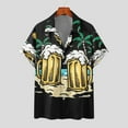 thumbnail image 1 of DPTALR Men Casual Buttons Color Block Beer Festival Print With Pocket Turndown Short Sleeve Shirt Blouse, 1 of 5