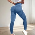 thumbnail image 5 of felwors Women's Seamless High Waist Yoga Leggings - One-Piece Tummy Control & Butt Lifting Workout Pants with 3D Textured Panels（Blue， S）, 5 of 5
