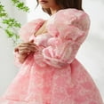 thumbnail image 2 of Women Princess Long Sleeve Puff Dress Mesh Ruffle Square Collar A Line Loose Tulle Mini Dress, 2 of 6