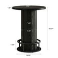thumbnail image 2 of GVN Home Bar Table, Bar Coffee Bar Table,Round Bar Table, 39.4" H Wood Bistro Pub Table with Metal Ring Footrest, Black(Only Table), 2 of 3