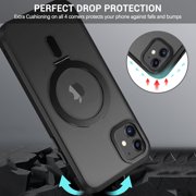for iPhone 11 Magnetic Case with Invisible Stand [Compatible with Magsafe], Full Body Protective Cover Slim Shockproof Phone Case for Apple iPhone 11 6.1, Black