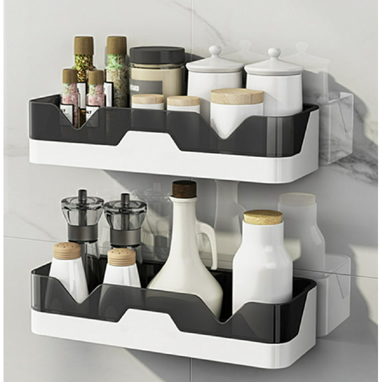  JiePai Acrylic Corner Shower Caddy Shelf with Hooks 2 Pack,  Adhesive Wall Mounted Bathroom Shower Shelf Organizer for Inside Shower &  Kitchen Storage : Home & Kitchen