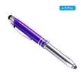 thumbnail image 3 of Uxcell Ballpoint Pen with Stylus Tip and LED Flashlight Metal Pen Black Ink 1.0mm Medium Point Stylus Pen, Blue 5 Pack, 3 of 7