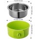 thumbnail image 2 of Cuenco para perros, de acero inoxidable, extraíble, para colgar alimentos, cuenco de agua, jaula para perros, gatos, pájaros, animales pequeños, capacidad para 15 onzas, color verde Sincero Hogar, 2 of 5