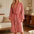 thumbnail image 5 of Miqool Women's Plush Fleece Bathrobe with Shawl Collar and Pockets -Long Robe Soft Warm Belted, 5 of 7