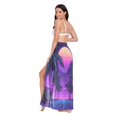 thumbnail image 3 of FORMRS Womens Long Sarong Beach Wrap Semi-Sheer Bikini Skirt Bathing Swimsuit Cover Up, Green Digital Art, 3 of 7