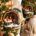 thumbnail image 2 of 2026 Christmas Home Party Decoration Christmas Ornament Flat Acrylic Winter Woodlands Squirrels Snow Forest Hanging Holiday Gift Keepsake Decor For Christmas Tree Wreath Christmas, 2 of 6
