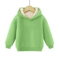 thumbnail image 4 of Otqutp Kids Girls Casual Long Sleeve Hoodies Children Autumn Winter Thicken Solid Pullover Tops Hooded Sweatshirts Pullover Tops 4-15 Years(Mint Green,14-15 Years), 4 of 4