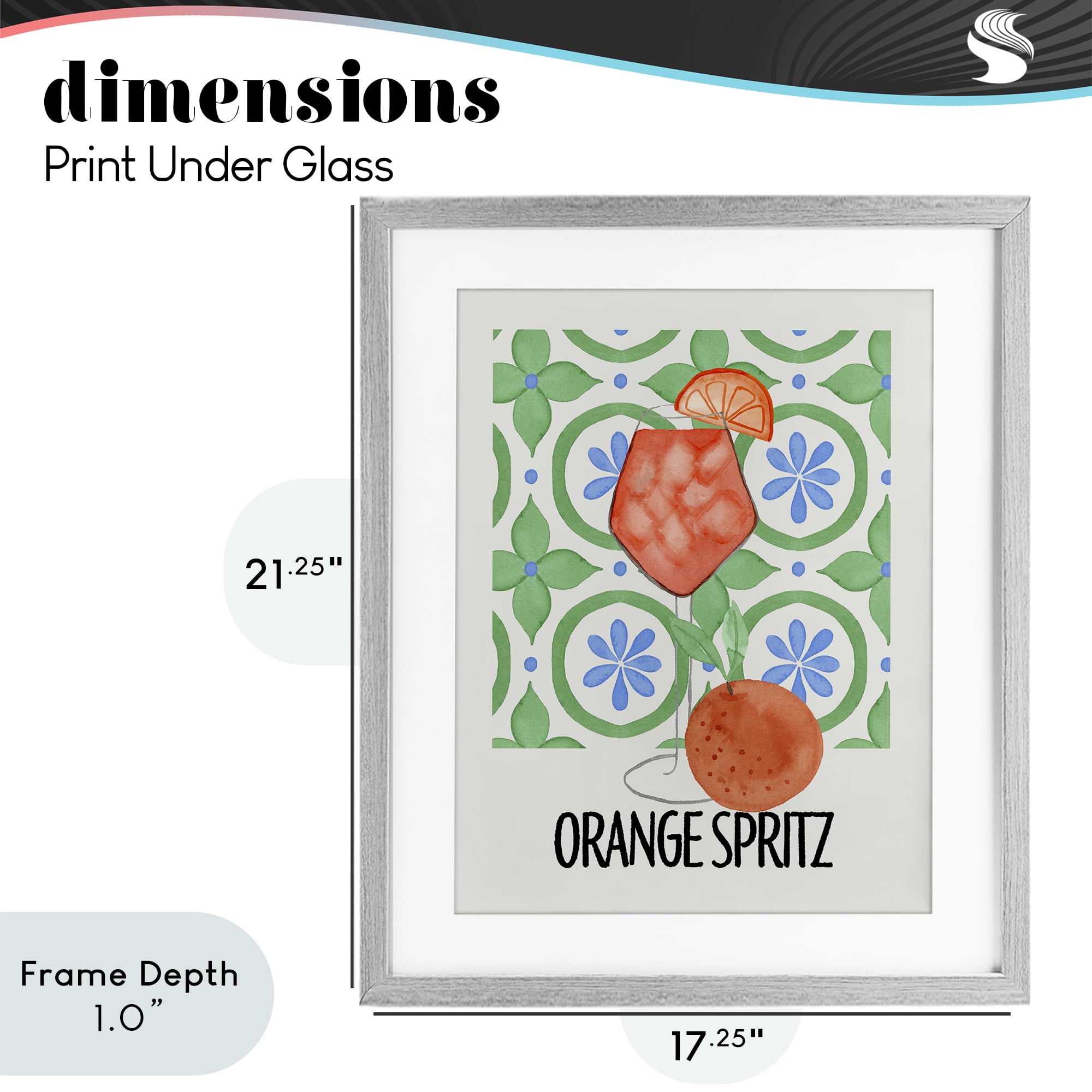 Stupell Industries Orange Spritz On My Mind Gray Framed Print Under Glass, design by Nina Jacobs