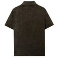 thumbnail image 5 of Men's Velvet T-Shirt Casual Collared Short Sleeve Button Down Shirts, 2XL, 5 of 6